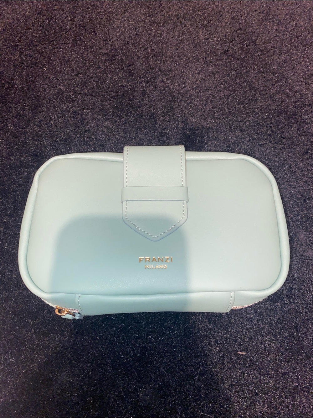 Franzi Milano Mint Cosmetic Case with Gold Logo